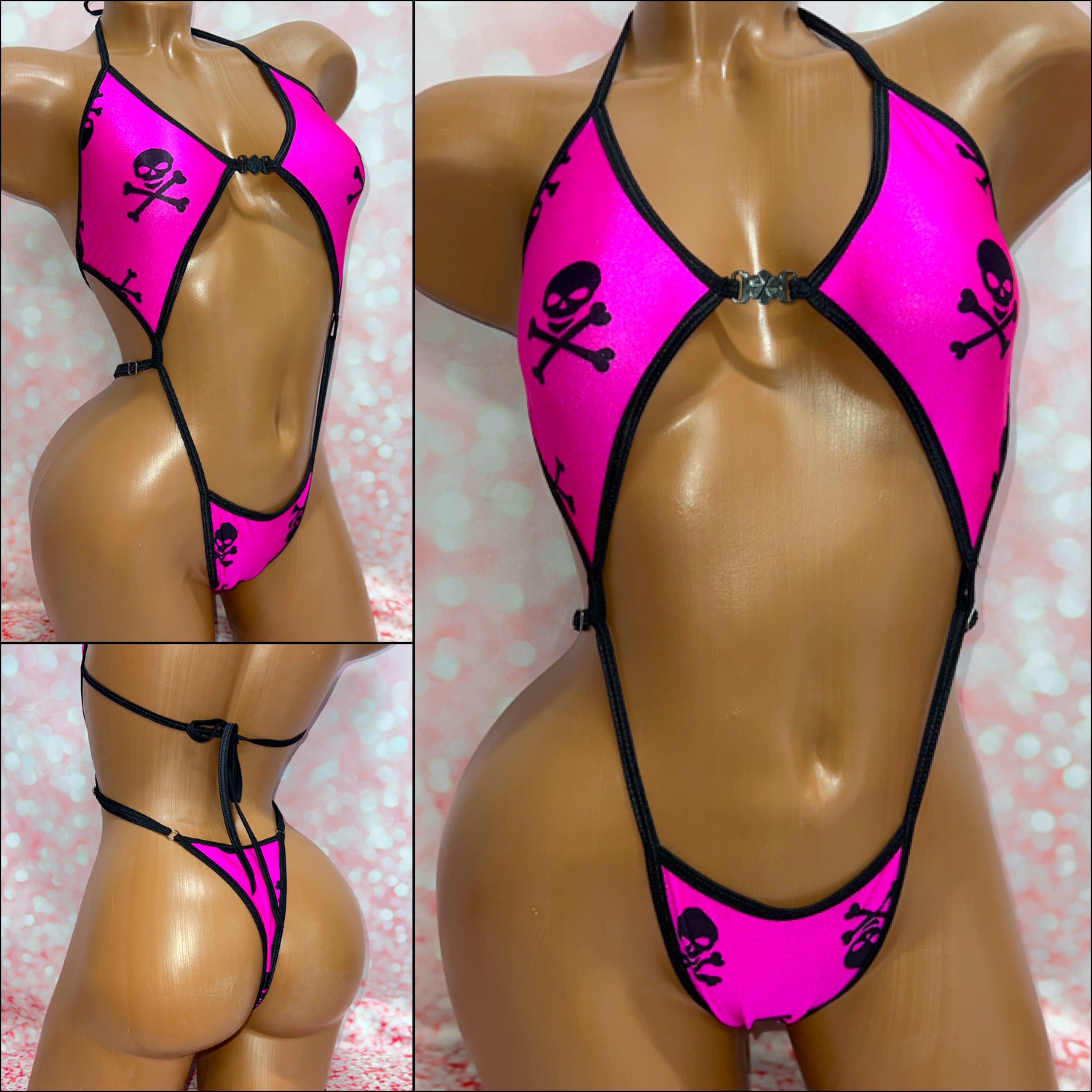 Skull Print Pink Diamond Slingshot