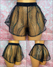 Wave Glitter Mesh Shorts Black/Green