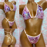 Purple Sequin Velvet Bikini