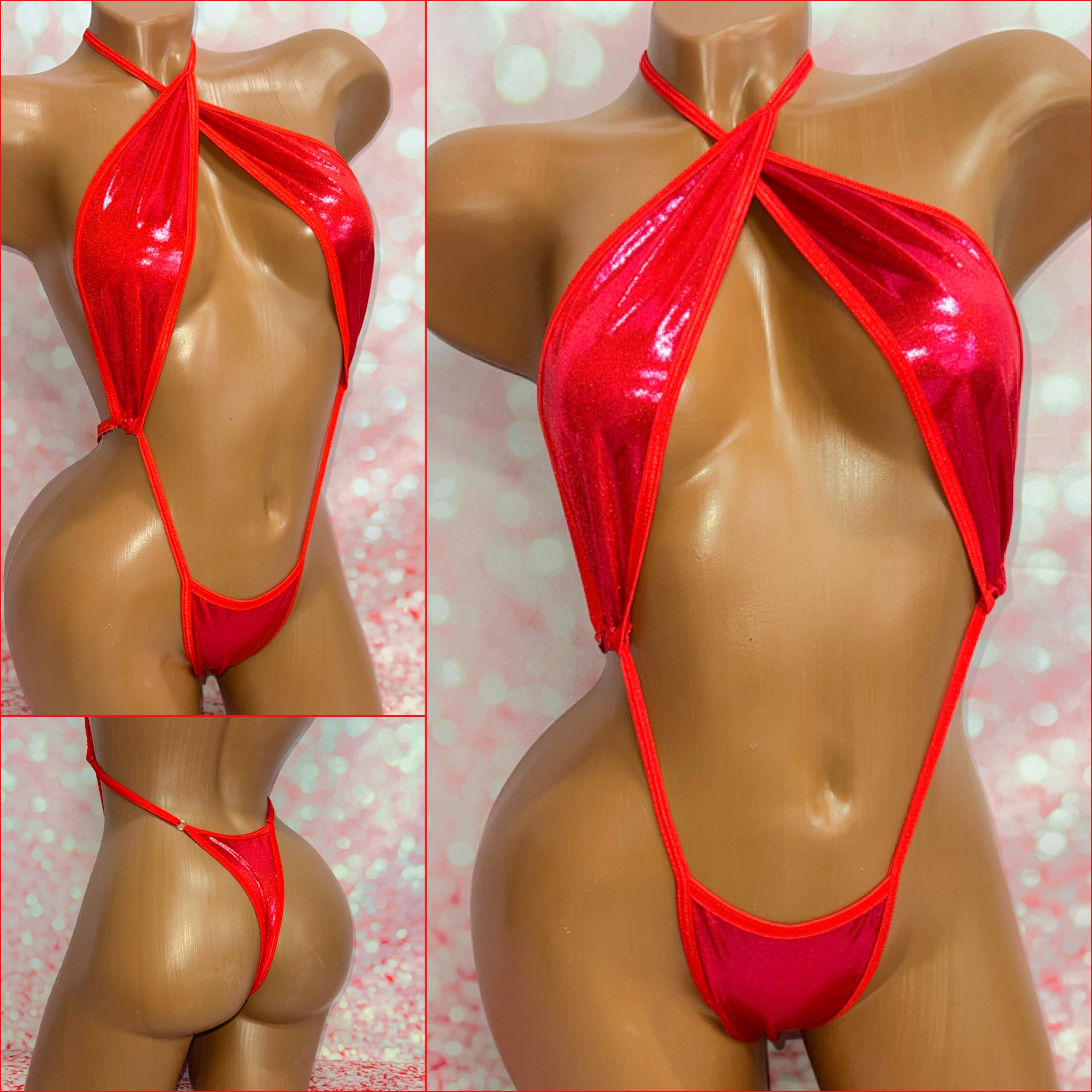 Red Metallic Lycra Slingshot