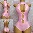 Pink Holo X Front Romper