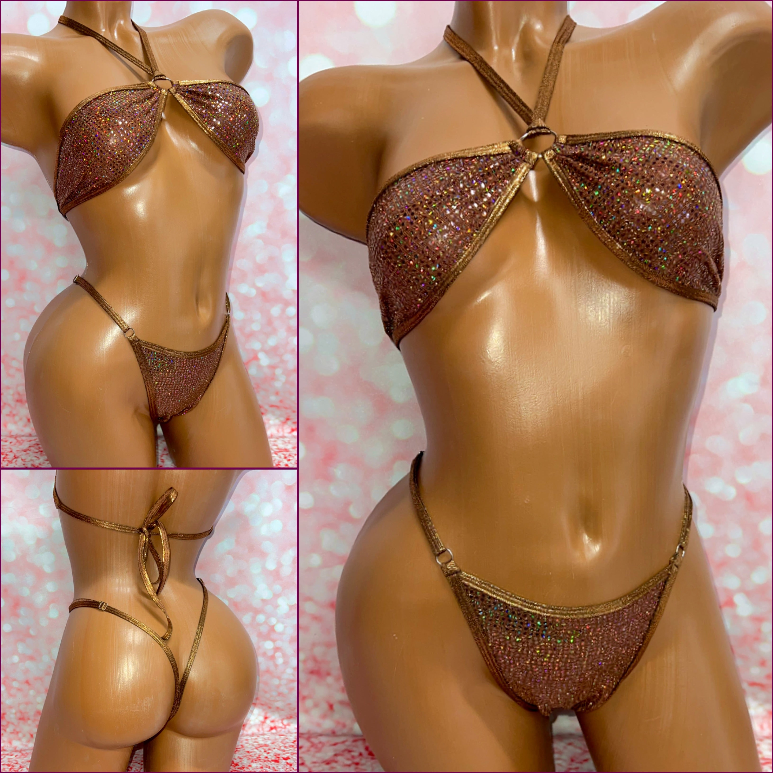 Chocolate Holo Strapless Bikini