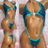 Teal Green Sequin Peekaboob