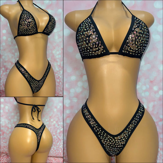Extreme Bling Cheeky Bikini Black Lace