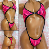 Pink Stripe Print Clip Front Sling
