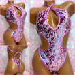 Purple Sequin Velvet Cut Out One Piece