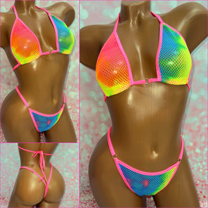 Rainbow Fishnet Bikini
