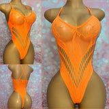 Neon Orange Stretch Bodysuit
