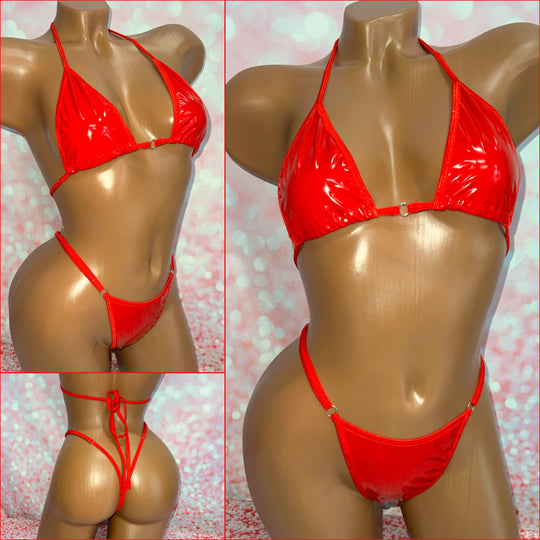 Red Vinyl Bikini