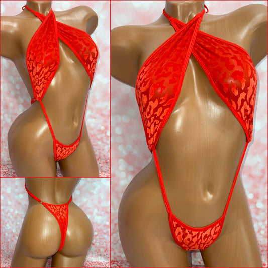 Red Velvet Leopard Slingshot