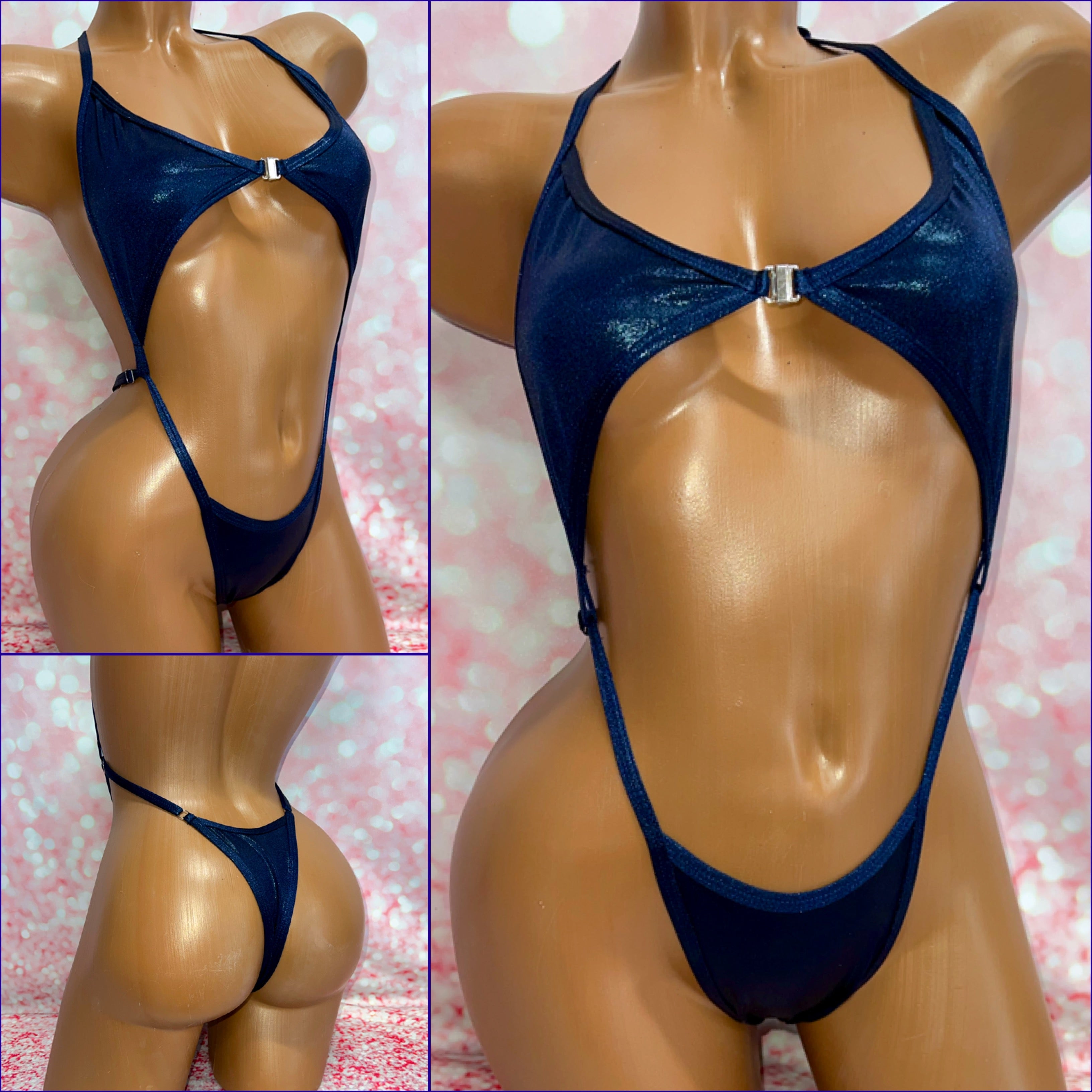 Metallic Navy Clip Front Sling