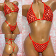 Red Diamond Sequin Mesh Bikini