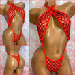 Red Diamond Sequin Mesh Slingshot