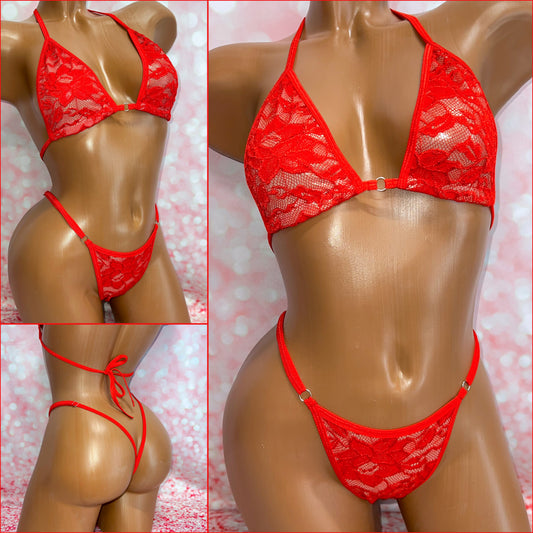 Red Lace Bikini