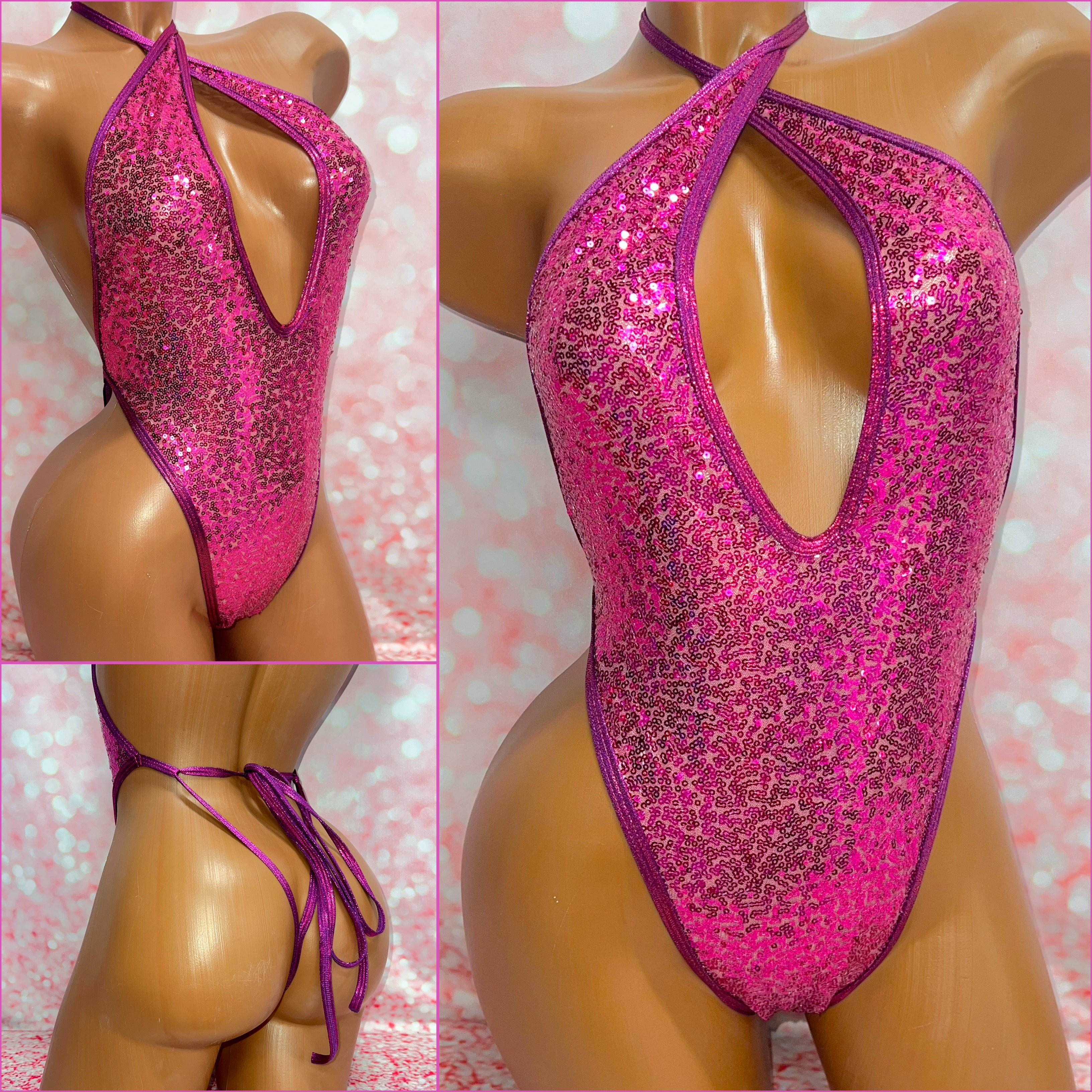 Fuchsia Sequin One Piece