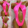Neon Pink Wet Look Cross Over One Piece