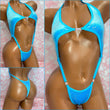 Blue Glitter Velvet Peekaboob