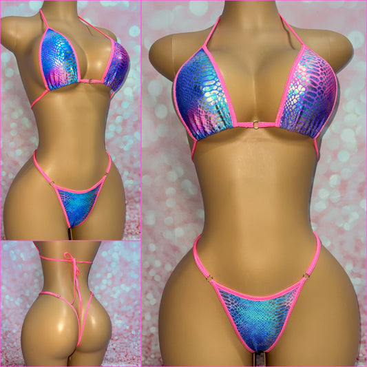 Pink & Blue Snake Bikini