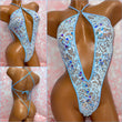 Blue Sequin Lace One Piece