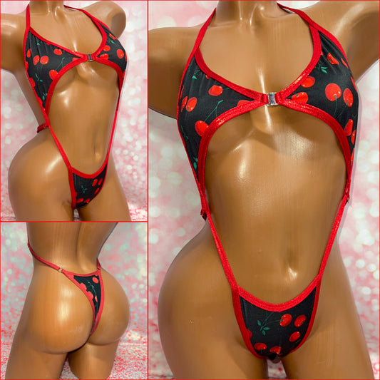 Cherry Print Clip Front Sling