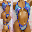 Purple Blue Sequin Mesh Diamond Slingshot