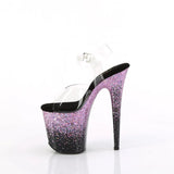 Pleaser FLAMINGO-808RSS Clear/Purple Glitter Heels