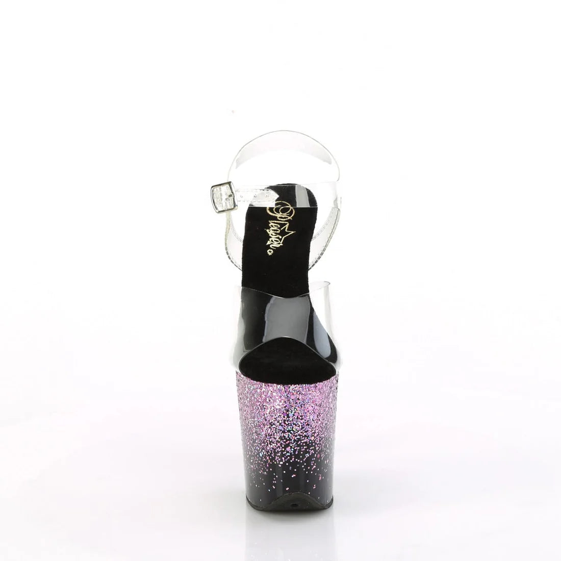 Pleaser FLAMINGO-808RSS Clear/Purple Glitter Heels