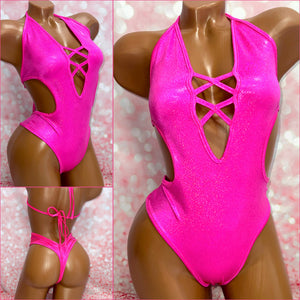 Hot Pink Criss Cross Bodysuit