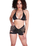 Extreme Bling Cut Shorts Set Black