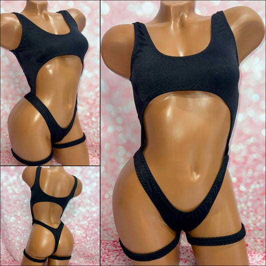 Black Cut Out Bodysuit