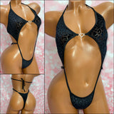 Black Velvet Leopard Diamond Slingshot