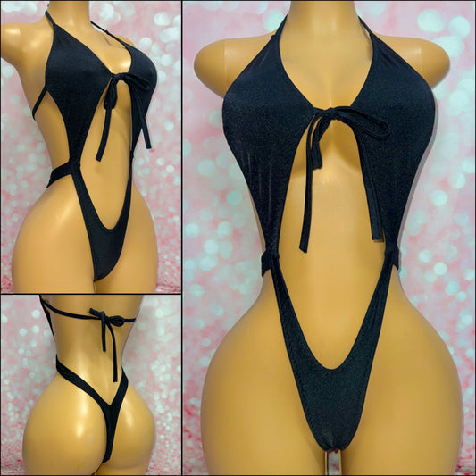 Tie Front Bodysuit Black