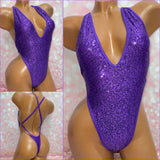 Purple Sequin Adjustable One Piece
