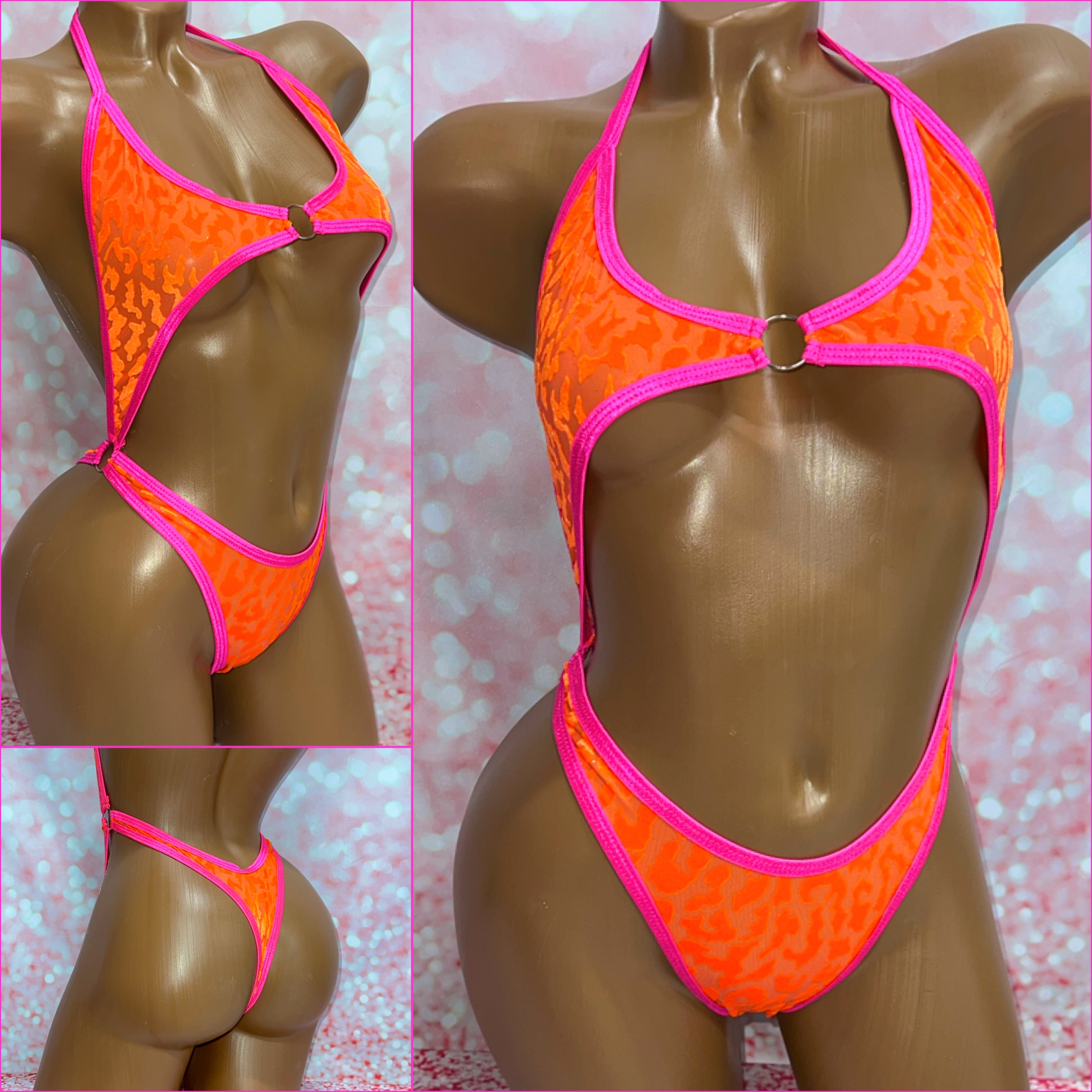 Neon Leopard O-Ring One Piece