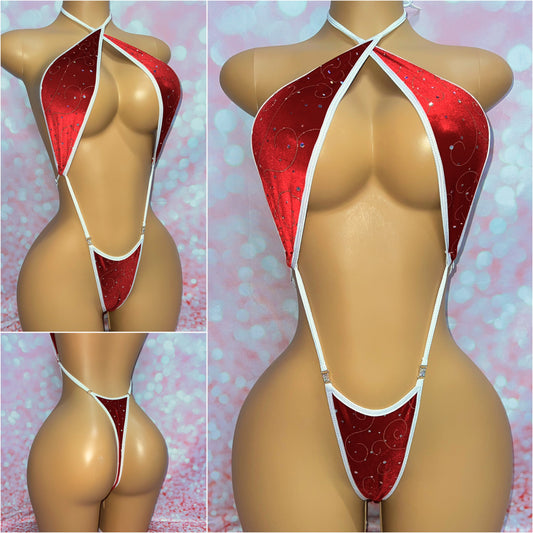 Red Sparkle Velvet Slingshot