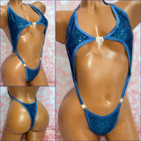 Petrol Blue Sequin Peekaboob