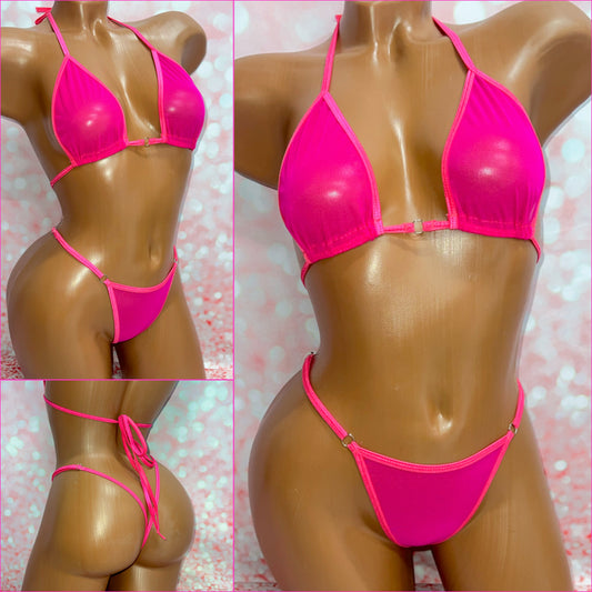 Pink Sheer Mesh Bikini