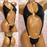 Glitter Damask Burnout Velvet Peekaboob