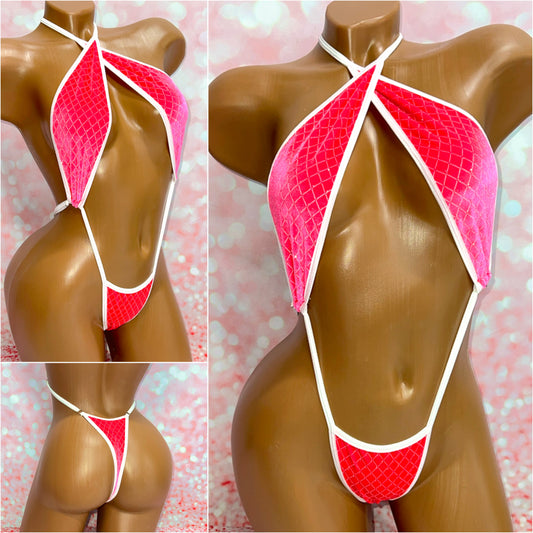 Diamond Glitter Pink Velvet Slingshot