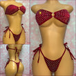 Strapless Rhinestone Bikini Burgundy