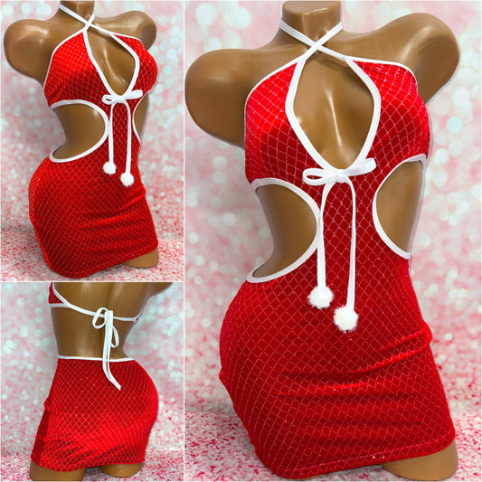 Red Velvet Mini Dress