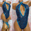 Teal Sequin Lace One Piece