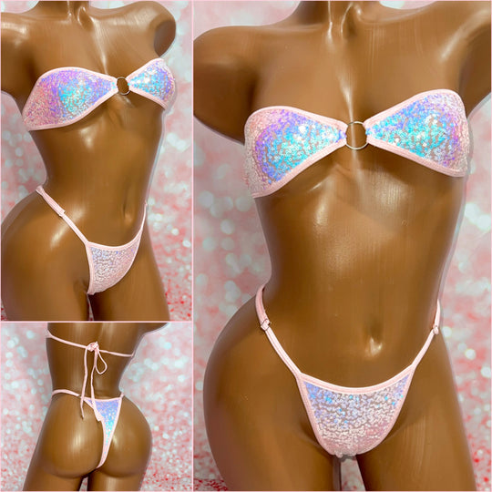 Candy Sequin Strapless Bikini