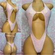 Pink Sequin Rhinestone Bodysuit