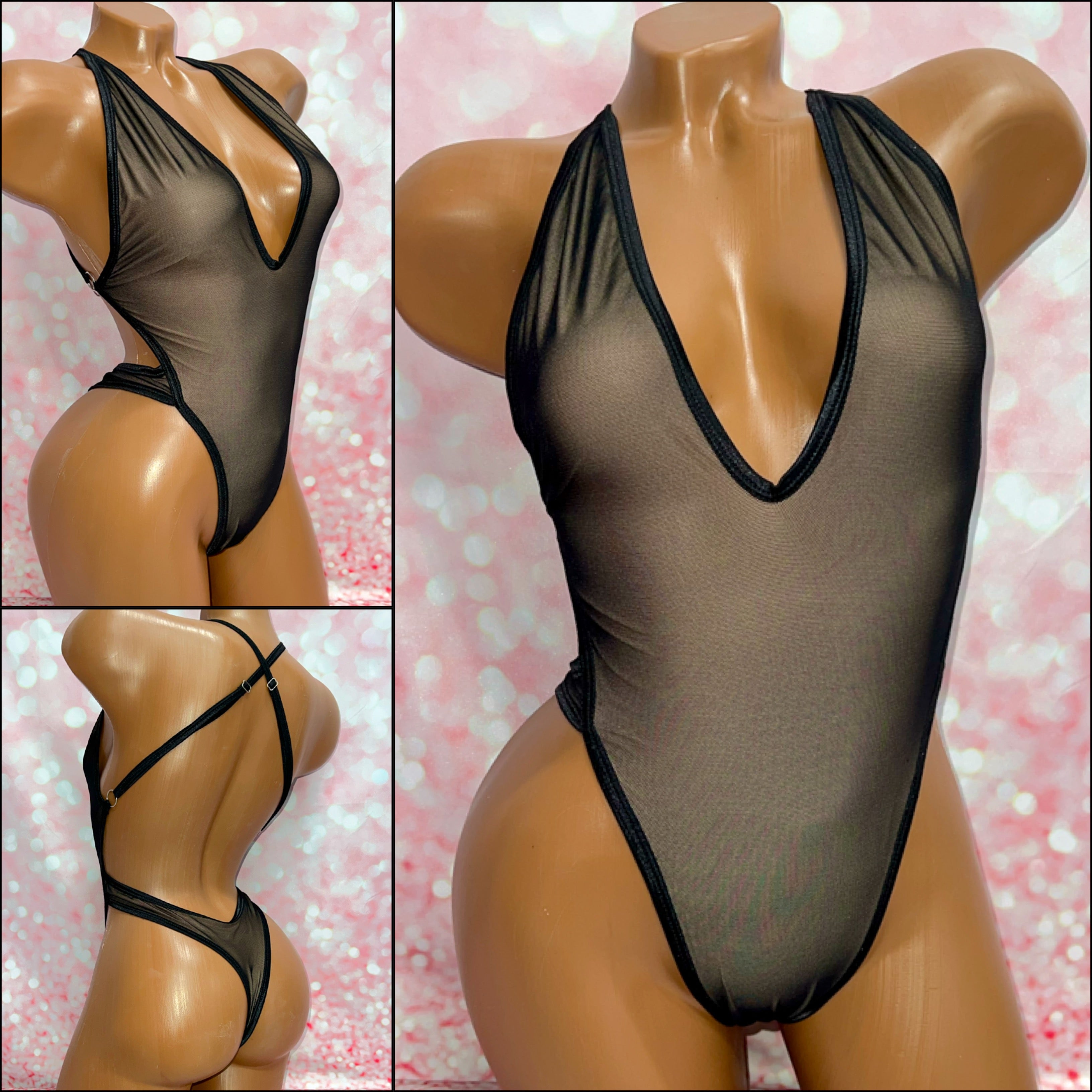 Black Mesh One Piece