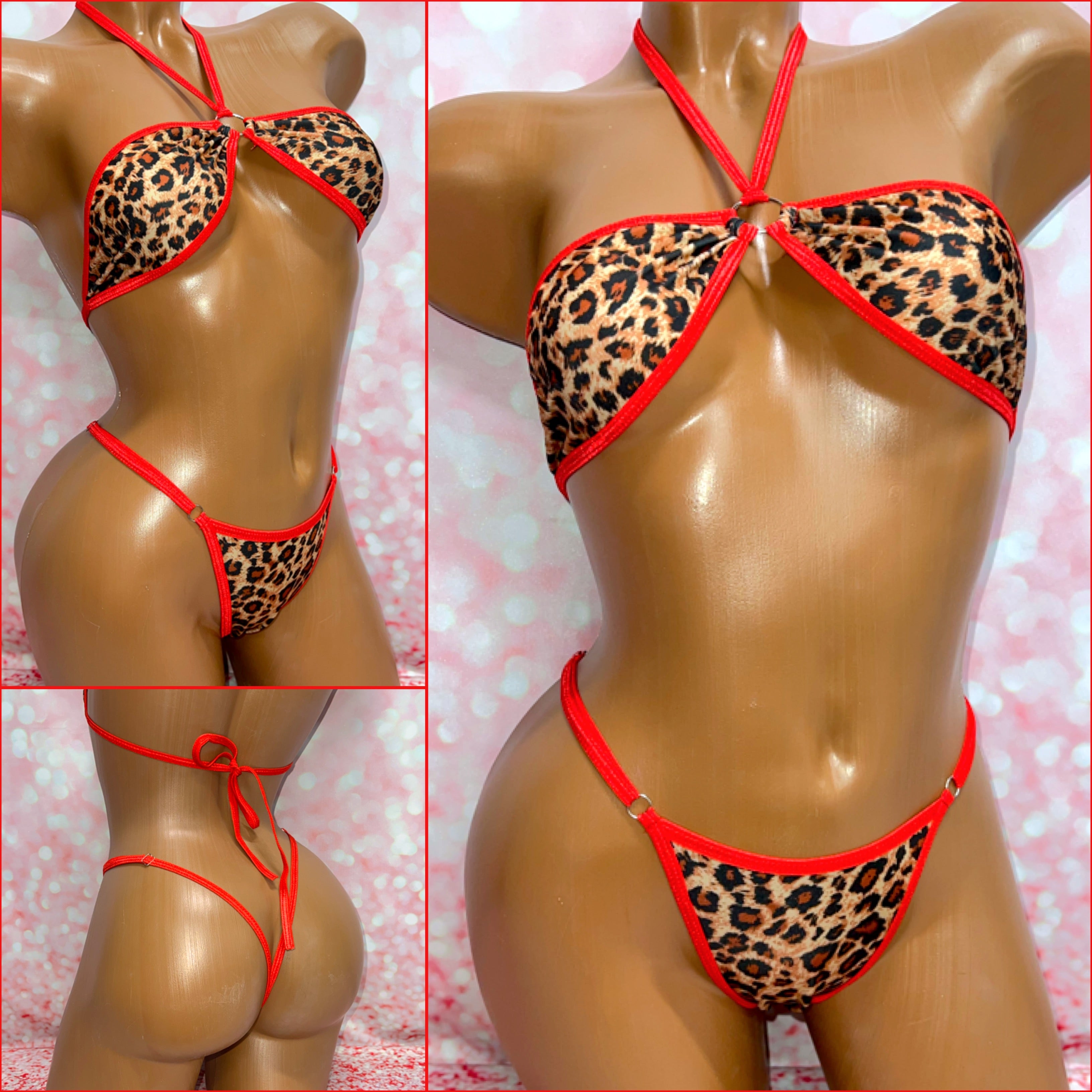 Leopard Print Strapless Bikini