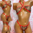 Leopard Print Strapless Bikini
