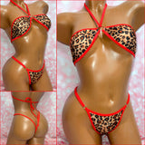 Leopard Print Strapless Bikini