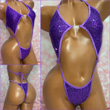 Dark Purple Sequin Diamond Slingshot