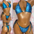 Metallic Teal Velvet Bikini